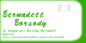 bernadett borsody business card